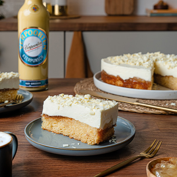 Frischkäse-Torte mit Verpoorten Eierpunsch 