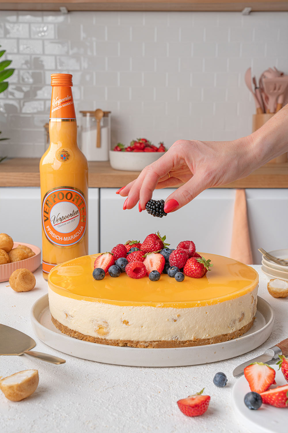 Pfirsich-Maracuja Windbeuteltorte - Kuchen ohne Backen
