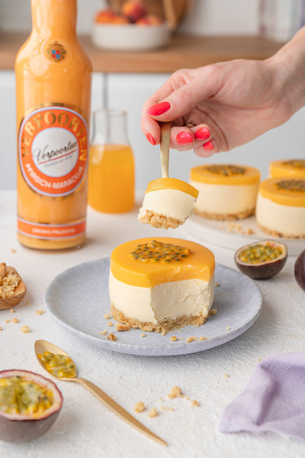 Pfirsich-Maracuja-Joghurt-Törtchen mit Verpoorten Pfirsich-Maracuja Bild 2