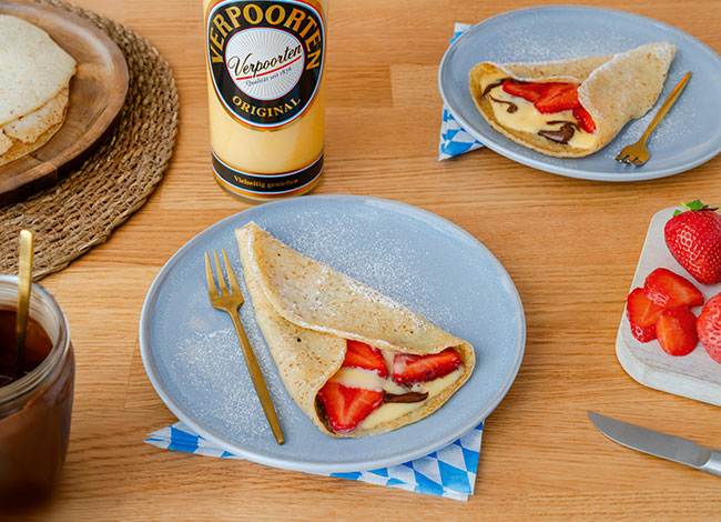 Oktoberfest Rezepte - Verpoorten Crêpes mit Erdbeeren