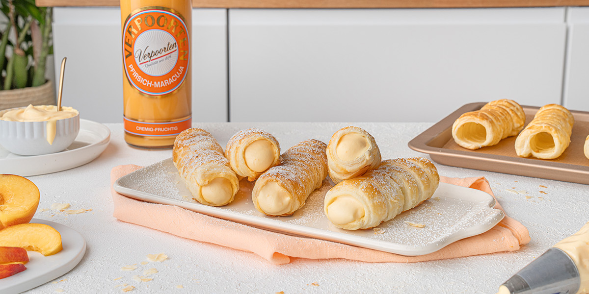 Blitzdessert Blätterteigröllchen mit Verpoorten Pfirsich-Maracuja Bild 3 Blitzdessert Blätterteigröllchen mit Verpoorten Pfirsich-Maracuja Bild 3