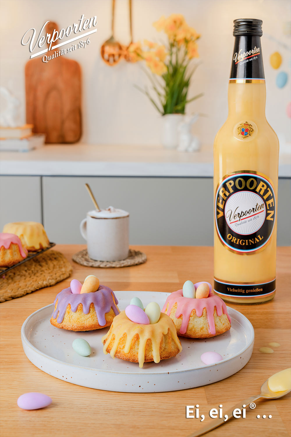 Österliche Mini-Eierlikör-Gugelhupfe mit Verpoorten Original - Rezept mit Eierlikör