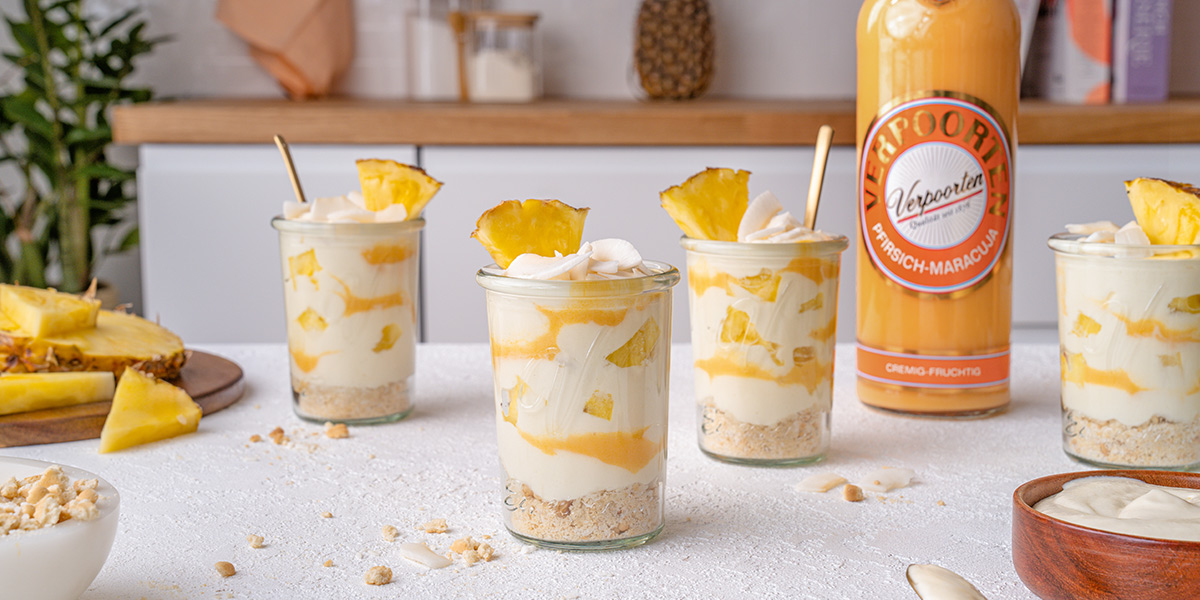 Pina Colada Cheesecake im Glas mit Verpoorten Pfirisch-Maracuja Bild 3