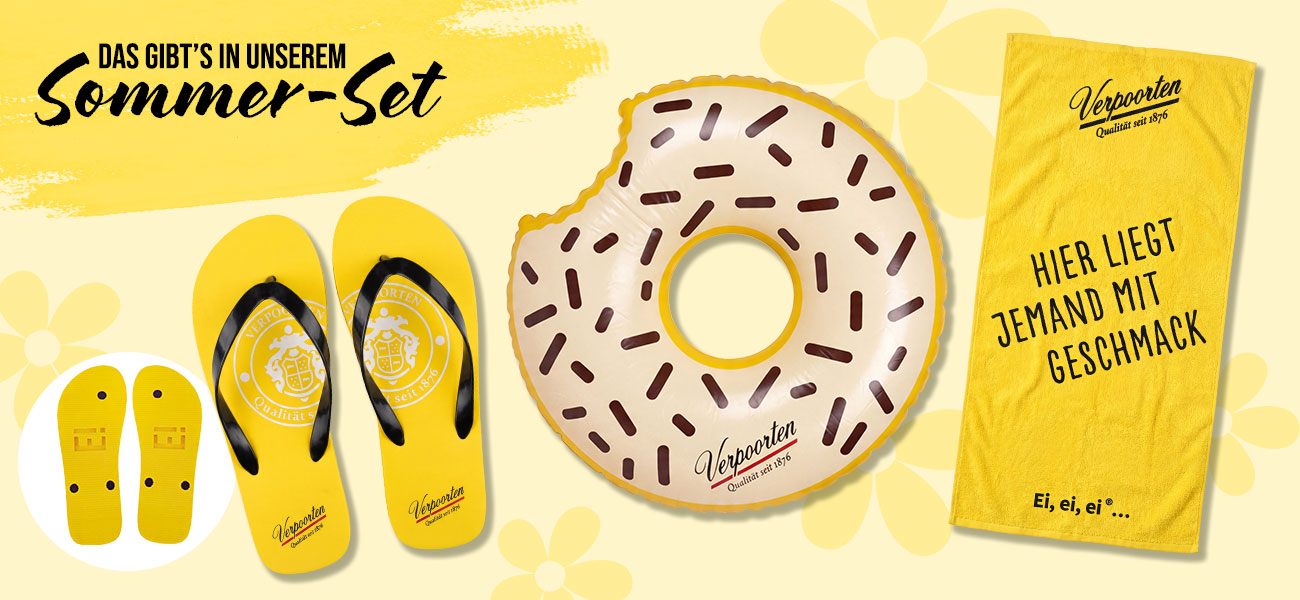 Verpoorten Sommer-Gewinnspiel Preise: Flip Flops, Schwimmring und Standhandtuch